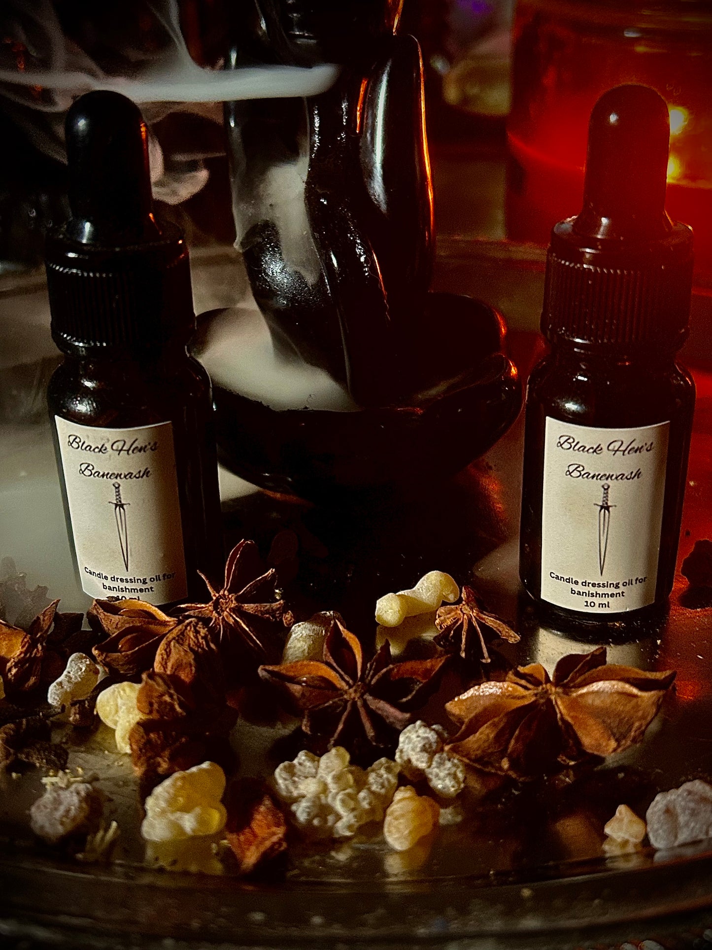 Black Hen’s Banewash – Banishing Candle Dressing Oil