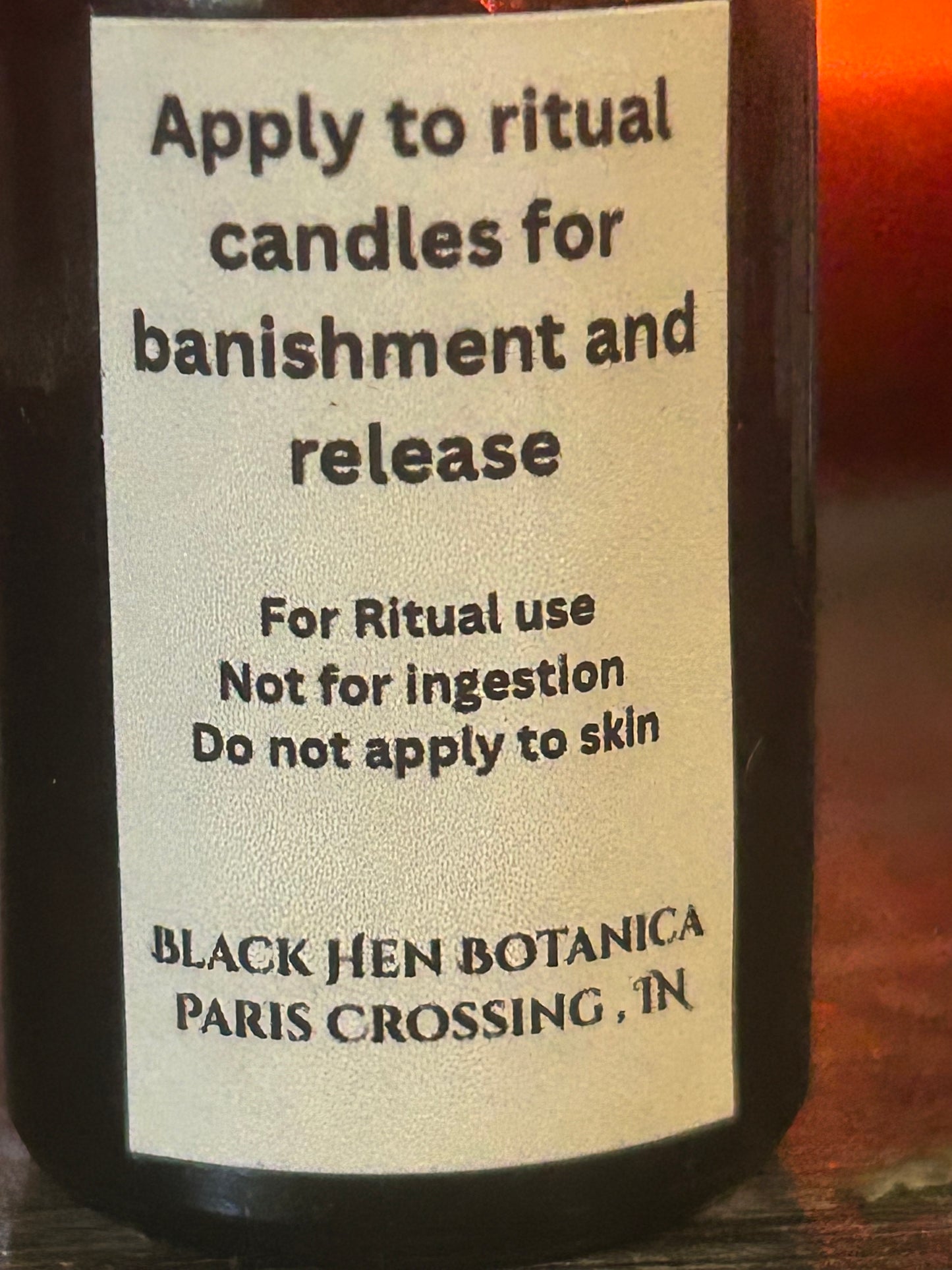 Black Hen’s Banewash – Banishing Candle Dressing Oil